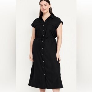 Old Navy Black Sleeveless Dress with Drawstring Waist